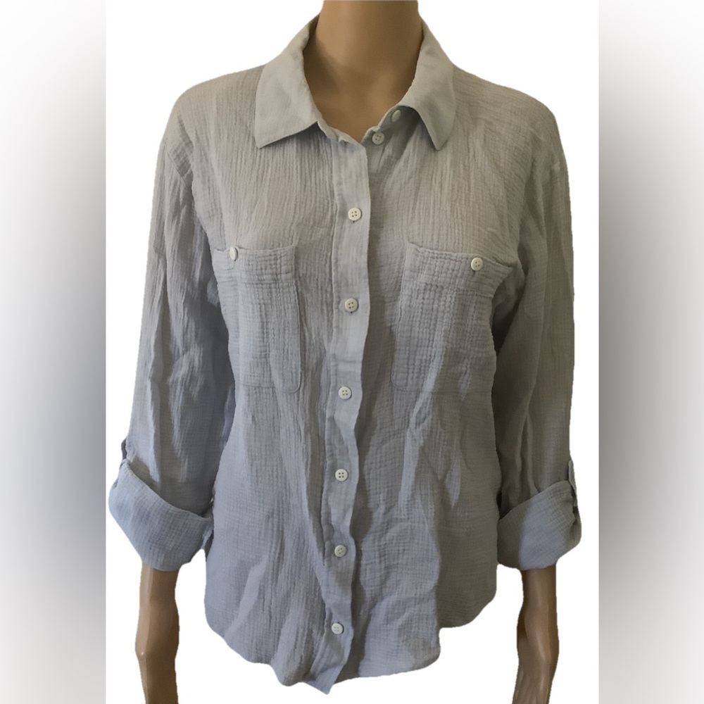 Sanctuary Steady Boyfriend Shirt Size Medium, Roll Up sleeve